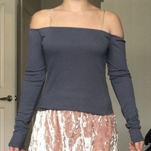 Blue off the shoulder top